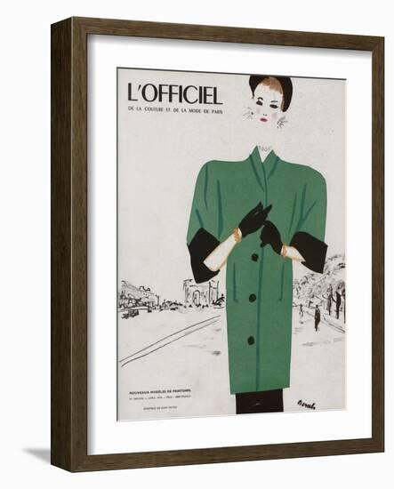 L'Officiel, April 1946 - Ensemble de Patou-Benito-Framed Art Print