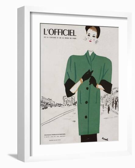 L'Officiel, April 1946 - Ensemble de Patou-Benito-Framed Art Print