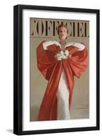 L'Officiel, April 1951 - Ensemble de Balenciaga-Philippe Pottier-Framed Art Print