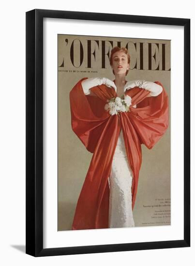 L'Officiel, April 1951 - Ensemble de Balenciaga-Philippe Pottier-Framed Art Print