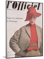 L'Officiel, April 1952 - Ensemble de Jacques Fath, Veste en Tweed de Lesur, Blouse en Jersey-Philippe Pottier-Mounted Art Print