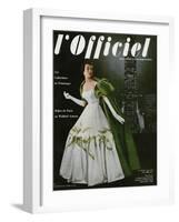 L'Officiel, April 1953 - Robe du Soir de Jean Lanvin (Castillo)-Philippe Pottier-Framed Art Print