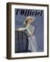 L'Officiel, April 1955 - Ensemble de Pierre Balmain en Twill de Ducharne-Philippe Pottier-Framed Art Print