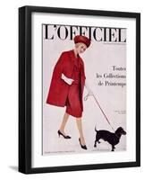 L'Officiel, April 1960 - Ensemble de Lanvin Castillo en Stigaz de Lesur-Philippe Pottier-Framed Art Print