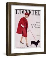 L'Officiel, April 1960 - Ensemble de Lanvin Castillo en Stigaz de Lesur-Philippe Pottier-Framed Art Print