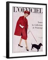 L'Officiel, April 1960 - Ensemble de Lanvin Castillo en Stigaz de Lesur-Philippe Pottier-Framed Art Print