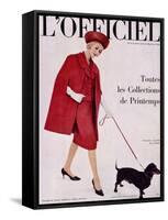 L'Officiel, April 1960 - Ensemble de Lanvin Castillo en Stigaz de Lesur-Philippe Pottier-Framed Stretched Canvas