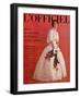 L'Officiel, April 1961 - Robe de Jacques Heim en Organdi de Coton Longfibre Brodé de Pierre Brivet-Roland de Vassal-Framed Art Print