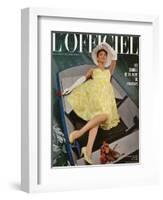 L'Officiel, April 1962 - Robe de Lanvin Castillo en Mousseline de Soie de Laurendeau et Cornet-Roland de Vassal-Framed Art Print