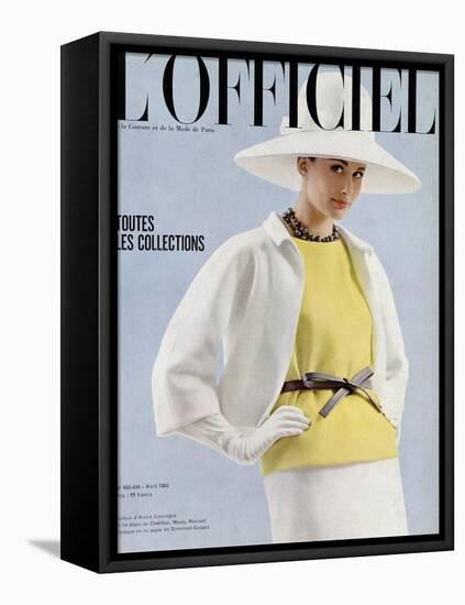 L'Officiel, April 1963 - Tailleur d'André Courrèges-Reichle-Framed Stretched Canvas