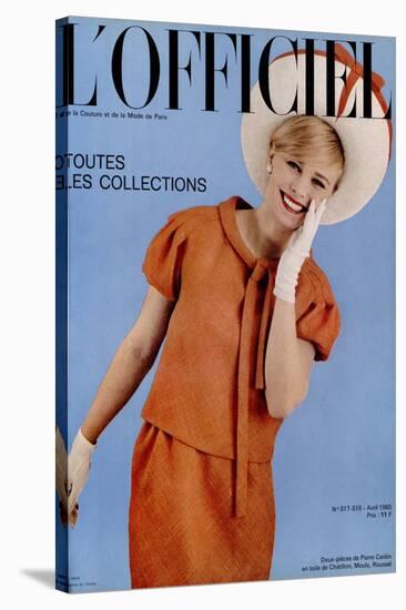 L'Officiel, April 1965 - Deux-Pièces de Pierre Cardin en Toile de Chatillon, Mouly, Roussel-Roland de Vassal-Stretched Canvas