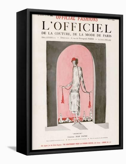 L'Officiel, August 1924 - Brumeuse-Jean Patou-Framed Stretched Canvas