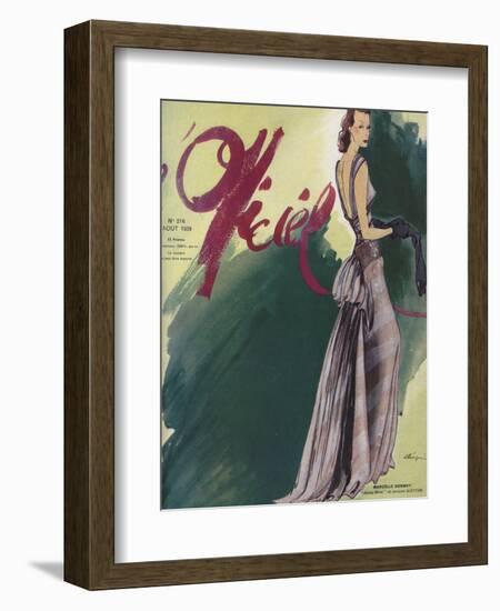 L'Officiel, August 1939 - Marçelle Dormoy-Lbenigni-Framed Art Print