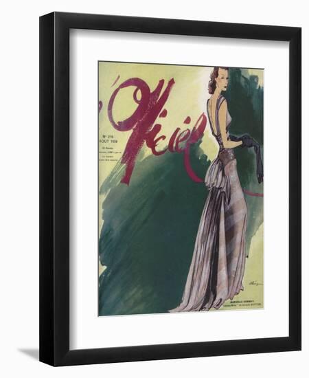 L'Officiel, August 1939 - Marçelle Dormoy-Lbenigni-Framed Art Print