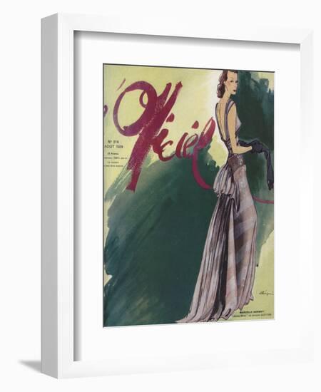 L'Officiel, August 1939 - Marçelle Dormoy-Lbenigni-Framed Art Print