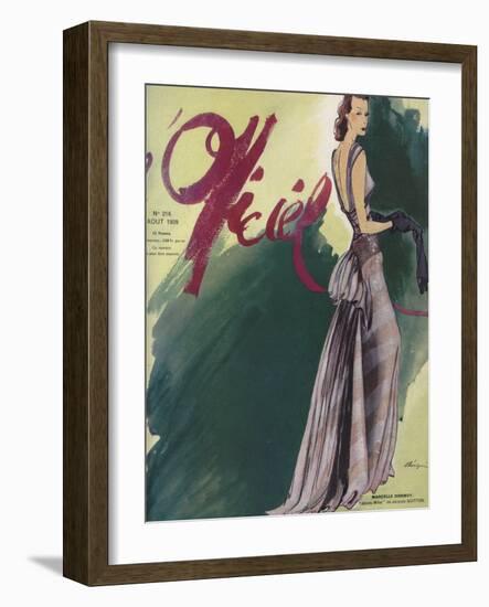 L'Officiel, August 1939 - Marçelle Dormoy-Lbenigni-Framed Art Print