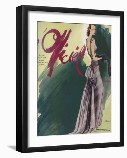 L'Officiel, August 1939 - Marçelle Dormoy-Lbenigni-Framed Art Print