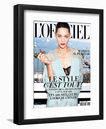 L'Officiel, August 2009 - Marion Cotillard-Andrea Spotorno-Framed Art Print