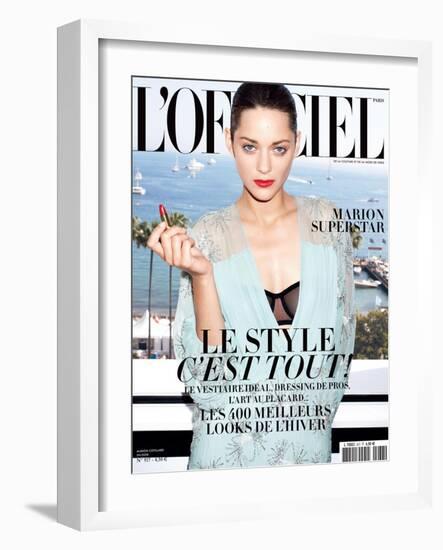 L'Officiel, August 2009 - Marion Cotillard-Andrea Spotorno-Framed Art Print