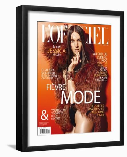 L'Officiel, August 2011 - Jessica Miller-Satoshi Saikusa-Framed Art Print