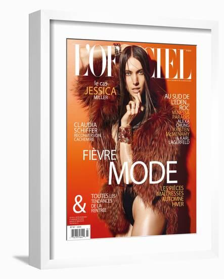 L'Officiel, August 2011 - Jessica Miller-Satoshi Saikusa-Framed Art Print