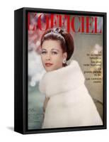 L'Officiel - Cape de Vison Jasmine Emba de Maurice Kotler, Bijoux de Boucheron-Arsac-Framed Stretched Canvas