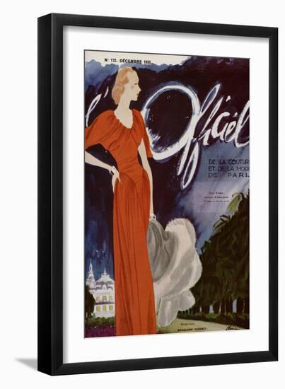 L'Officiel, December 1935 - Madeleine Vionnet-Lbenigni-Framed Art Print