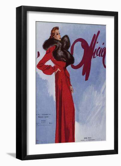 L'Officiel, December 1937 - Nina Ricci-Lbenigni-Framed Art Print