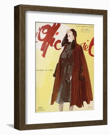 L'Officiel, December 1939-January 1940 - Worth-Lbenigni-Framed Art Print