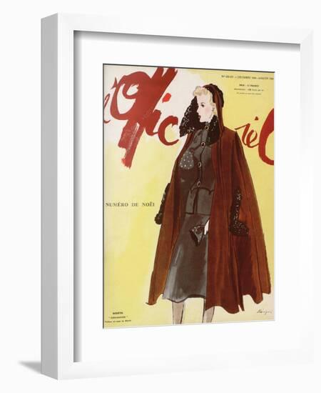 L'Officiel, December 1939-January 1940 - Worth-Lbenigni-Framed Art Print