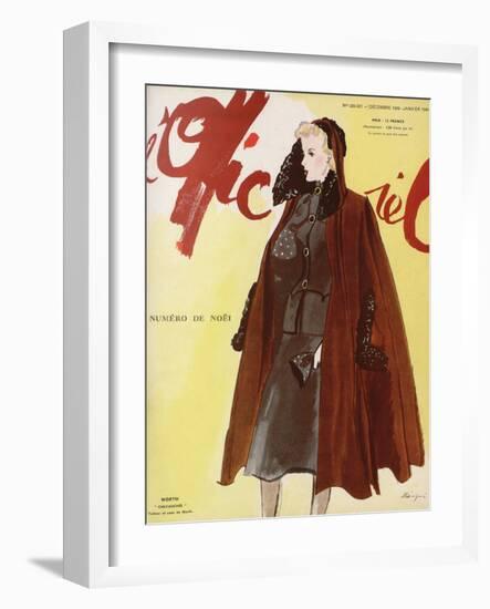 L'Officiel, December 1939-January 1940 - Worth-Lbenigni-Framed Art Print