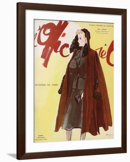 L'Officiel, December 1939-January 1940 - Worth-Lbenigni-Framed Art Print