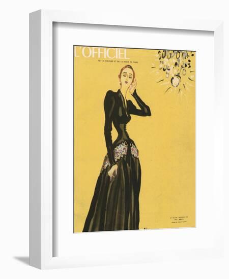 L'Officiel, December 1945 - Robe de Maggy Rouff-Benito-Framed Art Print