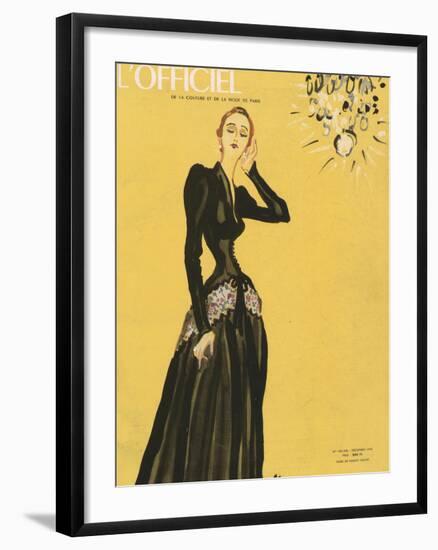 L'Officiel, December 1945 - Robe de Maggy Rouff-Benito-Framed Art Print