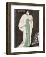 L'Officiel, December 1946 - Ensemble de L. Mendel-Mourgue-Framed Art Print