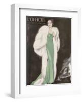 L'Officiel, December 1946 - Ensemble de L. Mendel-Mourgue-Framed Art Print