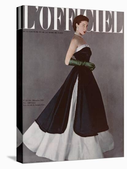 L'Officiel, December 1950 - Robe du Soir de Jacques Fath-Philippe Pottier-Stretched Canvas