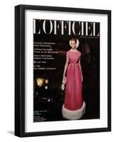 L'Officiel, December 1962 - Robe du Soir d'Yves Saint-Laurent en Tundra d'Abraham-Roland de Vassal-Framed Art Print