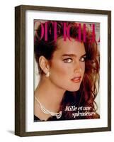 L'Officiel, December 1981 - Brooke Shields-Jean-Daniel Lorieux-Framed Art Print