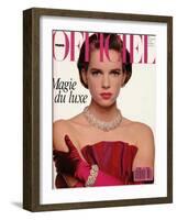 L'Officiel, December 1988 - Nicola Porte une Robe-Bustier de Givenchy-Hiromasa-Framed Art Print