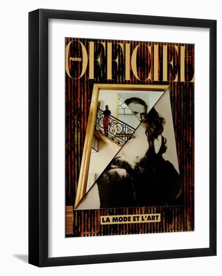 L'Officiel, December 1990-January 1991 - Retratto Di Gianni Versace 1989-Miguel Chevalier, Peter Klasen, et al-Framed Art Print