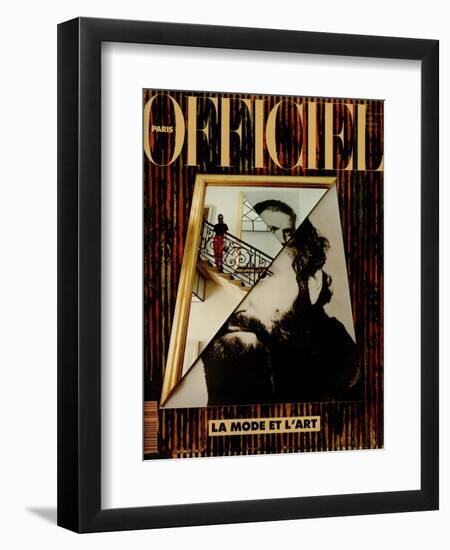 L'Officiel, December 1990-January 1991 - Retratto Di Gianni Versace 1989-Miguel Chevalier, Peter Klasen, et al-Framed Art Print