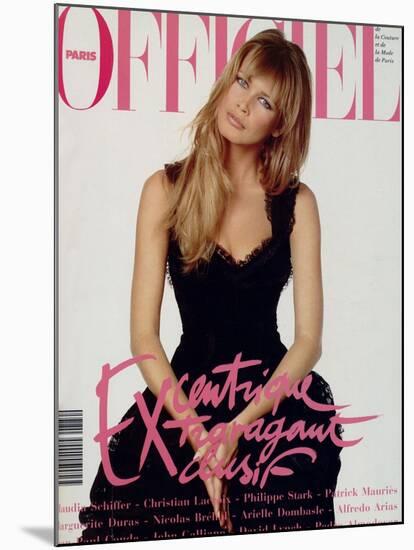 L'Officiel, December 1993 - Claudia Schiffer-Francesco Scavullo-Mounted Art Print