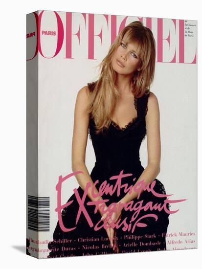 L'Officiel, December 1993 - Claudia Schiffer-Francesco Scavullo-Stretched Canvas