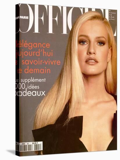 L'Officiel, December 1995 - Karen Mulder dans une Robe Yves Saint Laurent-Francesco Scavullo-Stretched Canvas