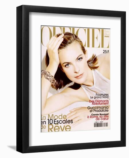 L'Officiel, December 1997 - Carole Bouquet-André Rau-Framed Art Print