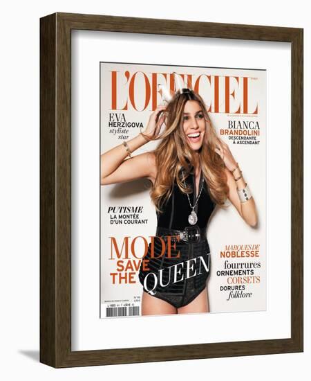 L'Officiel, December 2010 - Bianca-Martin Lindell-Framed Art Print