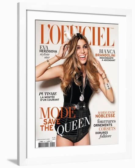 L'Officiel, December 2010 - Bianca-Martin Lindell-Framed Art Print