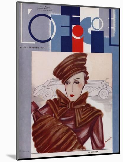 L'Officiel, February 1934 - Blanche et Simone-Lbengini & A.P. Covillot-Mounted Art Print