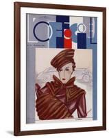 L'Officiel, February 1934 - Blanche et Simone-Lbengini & A.P. Covillot-Framed Art Print